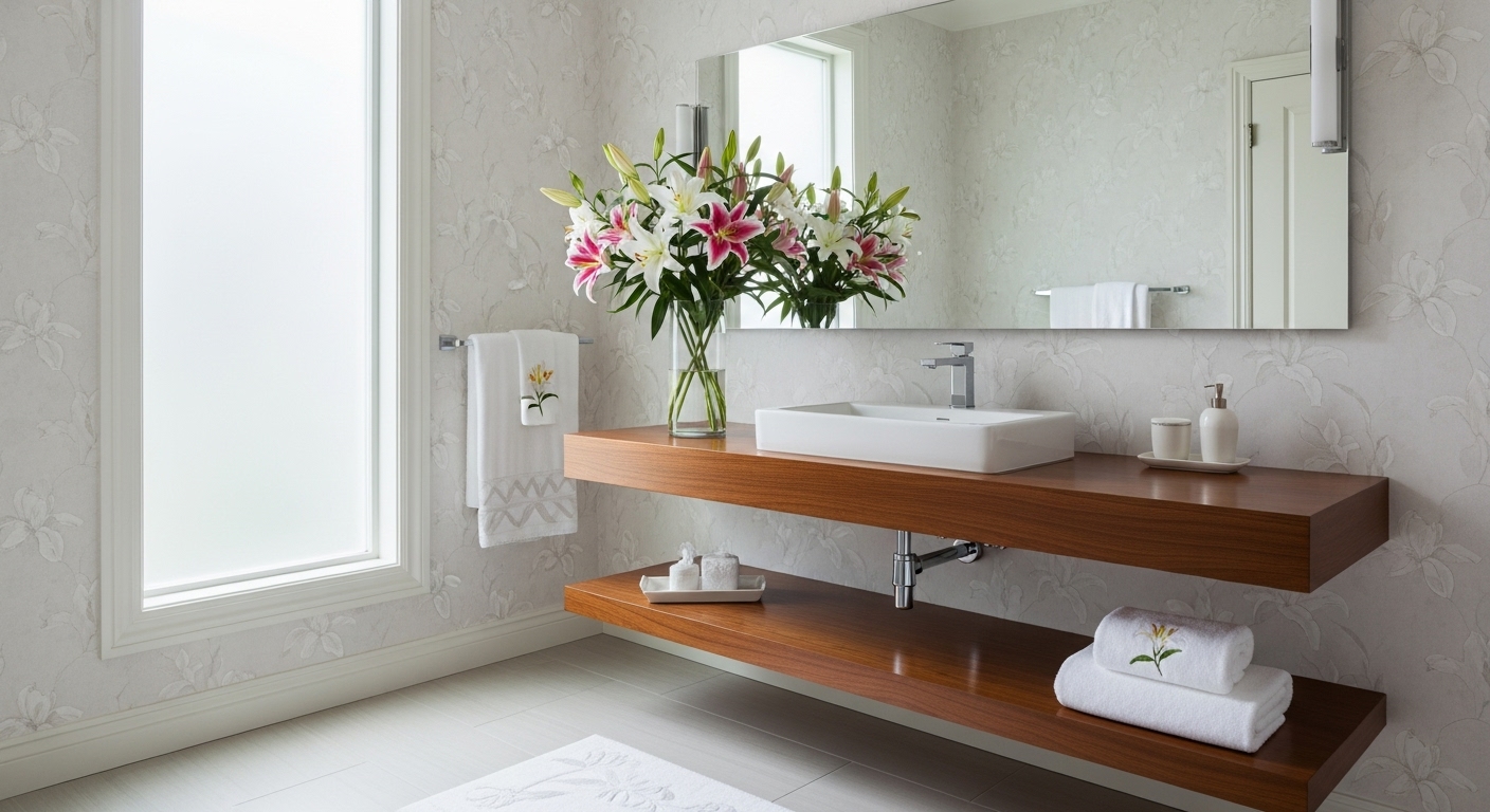 Blooming Serenity: Transform Your Bathroom with Lily Decor